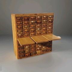 ALL ORIGINAL MID CENTURY 60 DRAWER LIBRARY CARD CATOLOG W/BASE NYC Library