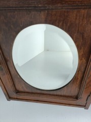 Medicine Cabinet Apothecary Kitchen Bathroom wood Oval Beveled glass mirror Gorg