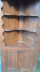 Wood Corner Curio Cabinet Bookcase needs restoration