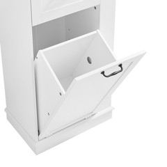 Modern Tall Storage Cabinet TiltOut Compartment Adjustable Shelves 80LB Capacity