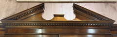 Large Mahogany Breakfront with Nicely Glazed Doors & Arched Pediment Top
