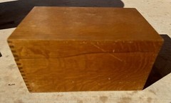Vintage Globe Wernicke Wood Dove Tailed Rolodex Box Nice Oak ?