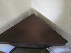 Unique Victorian Style Antique Corner Cabinet Glass and Mirror with Shelves