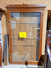 ANTIQUE AMERICAN OAK LARGE DISPLAY CABINET ARCHITECTURAL