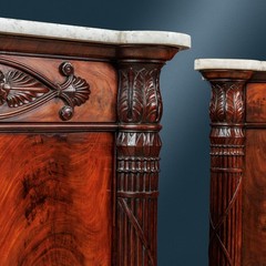 Antique Cupboards Restoration Chestnut Mahogany Marble XIX Century Originals