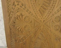 Antique Primitive German American Folk Art Hand Chip Carved Furniture Door Panel