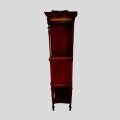 Antique Maple & Co London Inlaid Art Nouveau Display Cabinet Curved Glass c.1900