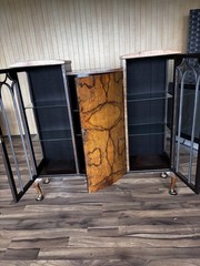 This Is an Asian walnut china cabinet, likely dating from the 1920s to 1930s. I