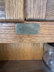 Antique Sellers Cabinet Hutch with Flour Sifter and Stained Glass Doors
