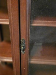 Antique/Vintage Dark Wood Curio Wood Curio Cabinet Wall mount or tabletop