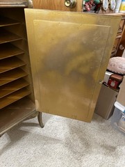 1800’s Gilded Hand Painted 7-Shelves Vernis Martin Style Beveled Mirror Cabinet