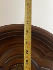Vintage Wood Curio Cabinet Glass Doors 72.75″ H x 15″ W (20” Top) x 8”-10.5” D