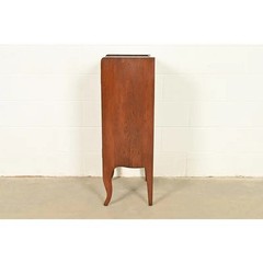 Antique Victorian Carved Tiger Oak Music Cabinet, Circa 1900