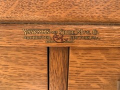 Antique Oak Wood Yawnan and Erne Mfg Co. Stacking Cabinet 28 Index File Drawers