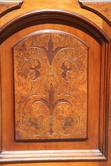 Fancy Burl Walnut Victorian Credenza Cabinet with Drawer ~ Ca.1880