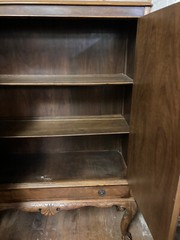 1800s burlwood cupboard/side board. Unrestored beauty. Intricate carving w/key