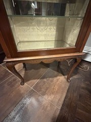 ANTIQUE INLAID CURIO DISPLAY CHINA CABINET Lighted
