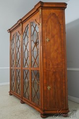 72228: Vintage Large Georgian Style Walnut Bookcase Display Cabinet