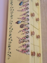Vintage Yellow Table Top Wooden 8-Drawer Birdhouses Apothecary Hand Painted