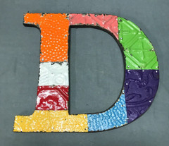 Decorative Salvaged Tin Ceiling 12″ Patchwork Mix Color Letter D Metal 354-25B