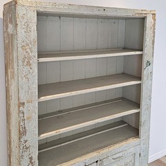 Antique English Primitive Original Paint Farmhouse Pantry Cupboard Cabinet Fir