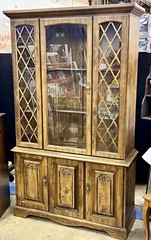 Vintage 1970’s Dining Room China Cabinet Hutch w/ Upper Display Case – 74x45x16