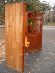 1930s – 40s Country Pine Corner Cabinet Pair, Hand Made