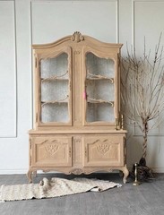 Country China Cabinet | Vintage Curio Cabinet |Linen Cabinet | French Provincial