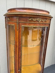 67813 Elegant Louis XV Style Curio Cabinet with Hand-Painted Panels