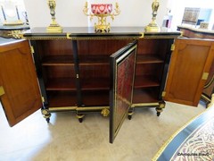 Impressive french credenza L XIV marquetry Boulle 19th Napoléon III period 3door