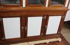 Humidor Opal Glass Tiger Oak HUMID-A-GAR Apothecary Display Cabinet GermanSilver