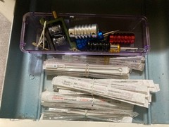 Vintage Gomco Medical Dental Tattoo Rolling Cabinet Cart & Tattoo Kit Supplies