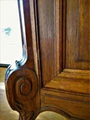 Antique French Renaissance Ornate Carved Oak Botanical Cabinet Cupboard