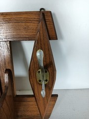 vintage wall hanging cabinet shaving medicine mirror carved wood hooks
