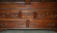 RESTORED ANTIQUE GEORGIAN CIRCA 1720 PANELLED OAK HOUSEKEEPERS CUPBOARD WARDROBE