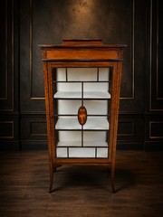 RARE EDWARDIAN INLAID DISPLAY CABINET Antique Bookcase Glass Cabin. UK Delivery