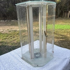 Vtg Clear Plastic and Brass Curio Cabinet Display Case EXCELLENT Condition
