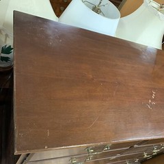 VTG 1950s Link Taylor Hand Carved Solid Mahogany Wood 9 Drawer Chest On Chest