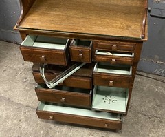 VICTORIAN OAK DENTAL MEDICAL CABINET, W.D. ALLISON CO.