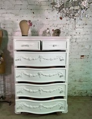 Painted Cottage Shabby Chic Romantic Chest / Dresser
