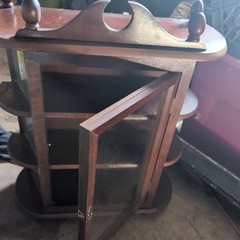 Vintage Glass Front/side Wooden Table Curio Wall Hanging Cabinet Display