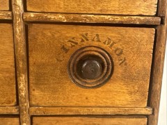 Antique Vintage Wooden Wall 8 Drawer Spice Cabinet Cupboard Apothecary Chest