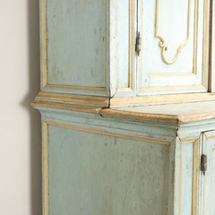 Antique Baroque Double-Body Cupboard Mid-18th Century Lacquered Woo Certified