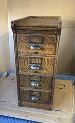 GLOBE WERNICKE OAK RARE COUNTER TOP FILE CABINET