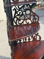 Antique Victorian Rosewood corner cabinet cupboard whatnot 1860 carved pierced