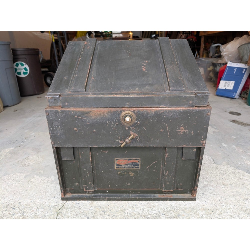 Antique Protection Account Register Metal Cabinet Michigan USA 1923 Industrial