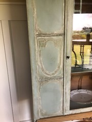 Antique China Cabinet – Glass – CUSTOM FRENCH-STYLE RESTORED