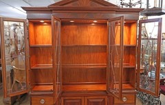 Ethan Allen Newport Collection Mahogany Bookcase China Cabinet Breakfront