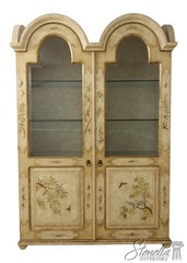 54933: Chinoiserie 2 Door Bonnet Top China Display Cabinet