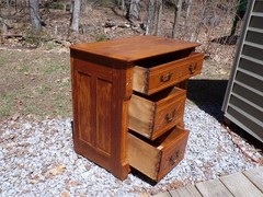 Antique Oak Chest Commode Washstand Dry Sink Country Farmhouse Cabinet